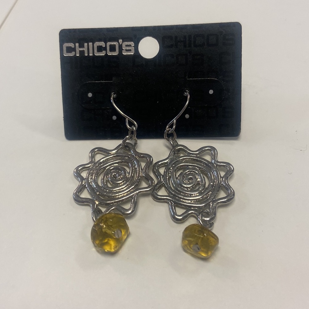 New Chicos silver, sun/swirl drop earrings - Picture 4 of 4